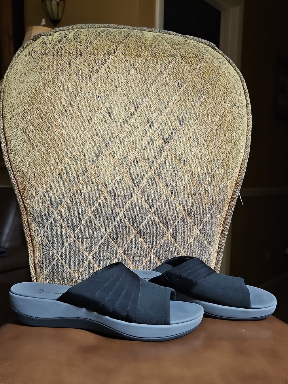 Clarks Cloudsteppers Arla Peyton Slip On Slides Sandals Shoes Black Gray